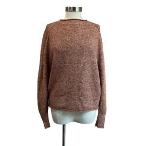 Ann Taylor Loft Wool Blend Sweater Orange Brown Fall Pullover Size Medium
